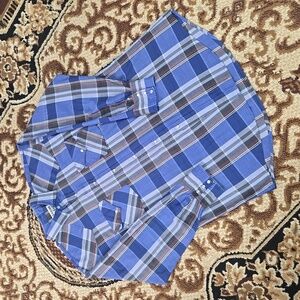 Western Craft Vintage Blue Plaid Snap Shirt Cowboy Retro Rodeo 80s 90s 1980 1990